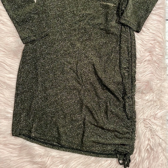 NWT n:philanthropy DEMETRA Ruched Side Mini DRESS Gold Shimmer - Picture 11 of 11